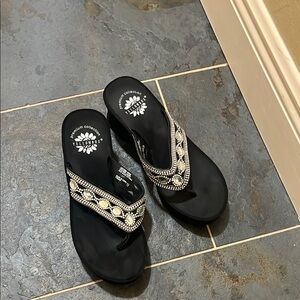 Yellow Box Black Studded Sandals